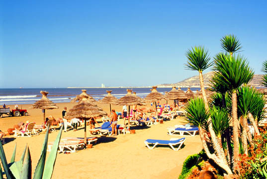 Das Strandleben am Strand von Agadir